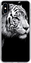 Geschikt voor iPhone Xs hoesje - Tijger - Wilde dieren - Licht - Siliconen Telefoonhoesje