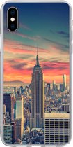 Geschikt voor iPhone Xs hoesje - New York - Manhattan - Empire State Building - Siliconen Telefoonhoesje
