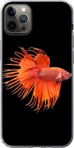 Geschikt voor iPhone 13 Pro Max hoesje - Vis - Wilde dieren - Zwart - Siliconen Telefoonhoesje