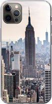 Geschikt voor iPhone 13 Pro Max hoesje - New York - Mist - USA - Siliconen Telefoonhoesje