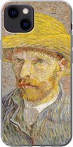Geschikt voor iPhone 13 hoesje - Zelfportret met strohoed - Vincent van Gogh - Siliconen Telefoonhoesje