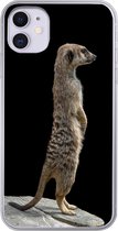 Coque iPhone 11 - Suricate - Animaux Sauvages - Zwart - Siliconen