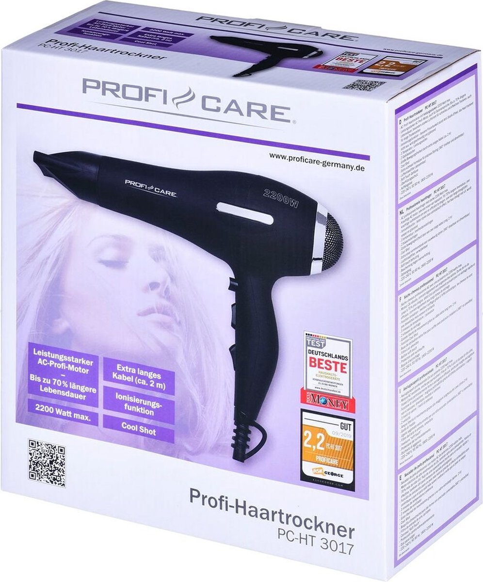 ProfiCare HT3017 - Haardroger - Zwart - 2200 W