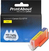 PrintAbout huismerk Inktcartridge CLI-571Y Geel geschikt voor Canon