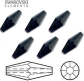 Swarovski Elements, dubbele bicone (5205), 25x10mm, jet. Per 6 stuks