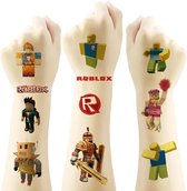 Roblox - Tatouage - Tattoo Kids - 2 feuilles - Tatouages ​​pour enfants - Poupées Roblox - Figurines Roblox - Multicolore - Noir