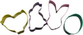 Koekjes Uitstekers - Pasen & Voorjaar - Multicolor - Set van 4 Paasuitstekers - Uitsteekvormpjes - Cookie Cutter