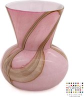 Design Vaas Napoli - Fidrio PINK FLAME - glas, mondgeblazen bloemenvaas - hoogte 30 cm