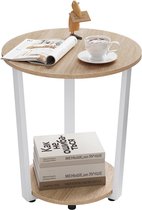 EUGAD Wit nachtkastje, bijzettafel, modern design, met 2 planken voor