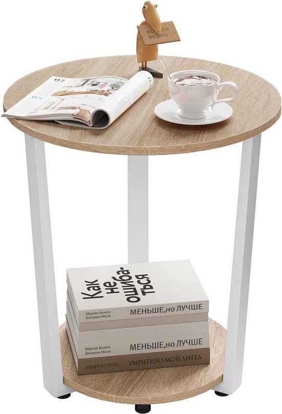 Ronde XL salontafel Antigua met glazen tafelblad in marmerlook