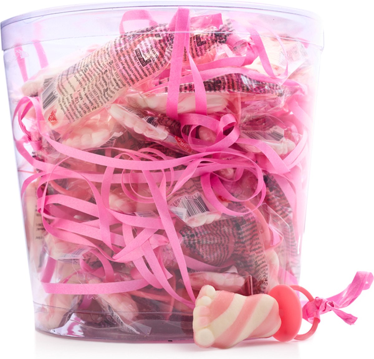 Babyfoot lolly - 50 stuks - Gender reveal - Snoep - Geboorte - Roze / Wit