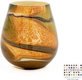 Vase Design Oblique - Fidrio INDIAN SUMMER - vase à fleurs en verre soufflé à la bouche - hauteur 27 cm