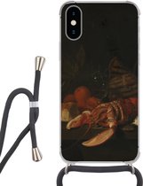 Hoesje met koord Geschikt voor iPhone X - Stilleven - Schilderij van Jan Davidsz. de Heem - Siliconen - Crossbody - Backcover met Koord - Telefoonhoesje met koord - Hoesje met touw