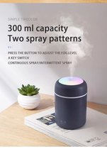 Aroma Diffuser - Zwart/wit/roze - 300ML - Geur Verdamper - USB Humidifier - Luchtreiniger - Luchtbevochtiger Met Sfeer En Nachtlampje - Aromatherapie - Aromatherapie Diffuser - Led Verlichting - Diffuser - Vernevelaar