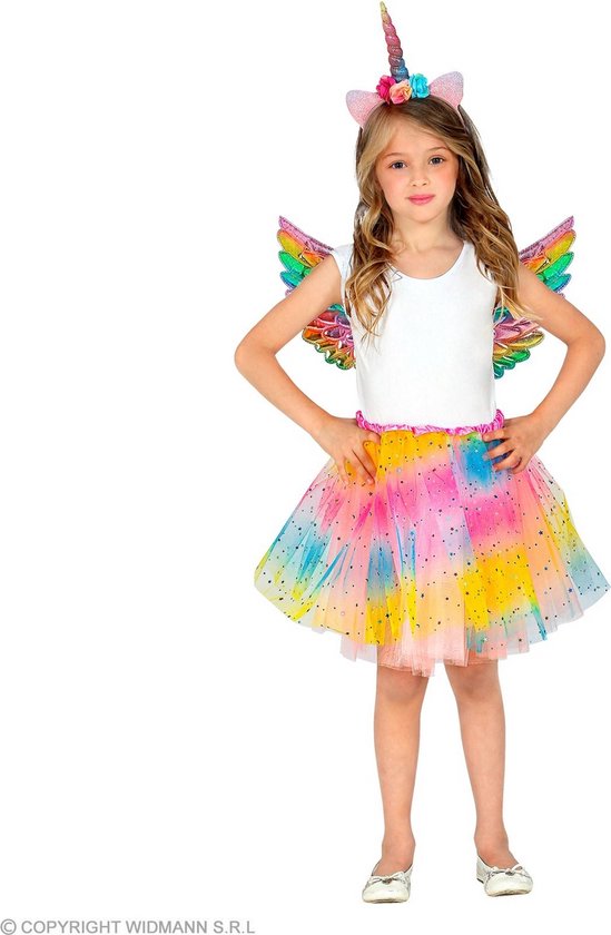 Widmann - Eenhoorn Kostuum - Kleurige Unicorn Set - Meisje - Multicolor - One Size - Carnavalskleding - Verkleedkleding