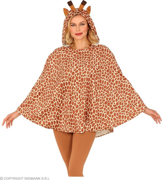 Widmann - Giraf Kostuum - Elegante Langnek Giraf Poncho - Bruin - One Size - Carnavalskleding - Verkleedkleding