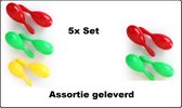 5x Set sambaballen groot rood/geel/groen 19cm - Samba festival muziek feest party summer beach