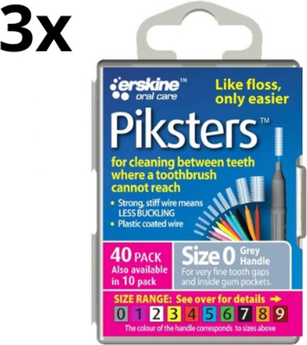 Piksters 0 Grijs 0.35mm - 3 x 40 stuks - Voordeelverpakking
