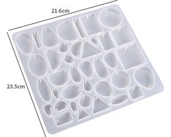 Siliconen Gietvormen voor Edelsteen en Resin - Epoxyhars Mallen voor Hanger en Sieaden - Mix Hanger - Rond / Ovaal / Hart / Druppel / Vierkant / Driehoek / Rechthoek