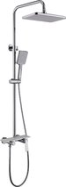 Ragnal® - Luminaire de douche - Douche à effet pluie - Comprend étagère intégrée - Haute pression - Witte - Aspect marbre