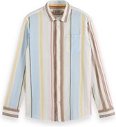 Scotch & Soda Crinkled Voile Stripe Shirt Heren Overhemd - Maat XL