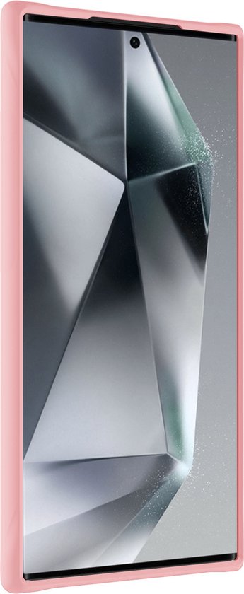 Hoesje Met Screenprotector - Geschikt voor Samsung Galaxy S24 Ultra - Sterk & Shockproof - Back Cover - Siliconen Case - Telefoon Hoes - Lichtroze