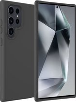 Hoes Geschikt voor Samsung S24 Ultra Hoesje Siliconen Back Cover Case - Hoesje Geschikt voor Samsung Galaxy S24 Ultra Hoes Cover Hoesje - Zwart