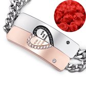 Love & Happiness Armband Set + Rozenblaadjes = Valentijn Cadeautje voor Hem en Haar - Valentijnsdag voor Mannen Cadeau Kadootjes