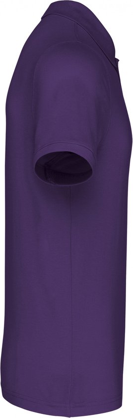 Polo Heren 3XL Kariban Kraag met knopen Korte mouw Purple 100% Katoen