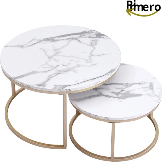 Salontafel zilver met een wit marmeren tafelblad kopen