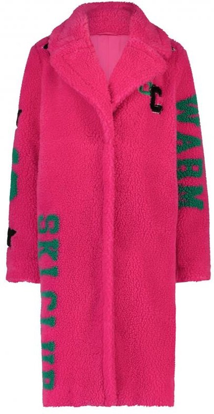 Goosecraft - Dames winterjas - Thonda script coat fake teddy pink punch - Maat L