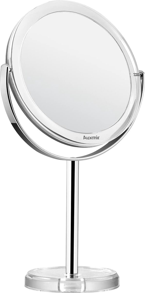 Make-upspiegel dubbelzijdige make-upspiegel met 1 x 7 x vergroting tafelspiegel staand 360 graden draaibaar afneembare reisspiegel voor make-up gezichtsverzorging en scheren