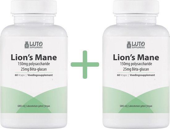Lion's Mane Duo verpakking - 1000mg per dosering - Superfood - Vegan - 120...