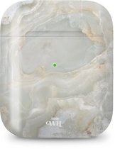 xoxo Wildhearts hoesje geschikt voor Airpods 1/2 - Marble Green Illusion - Ook als telefoonhoesje verkrijgbaar - schokbestendige case geschikt voor Airpod 1 en 2 - koptelefoon case - Beschermhoes met marmerprint - marmer look - groen