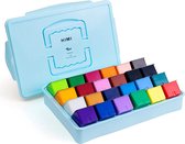 HIMI - Gouache - set van 24 kleuren x 80ml - in kunststof opbergbox blauw