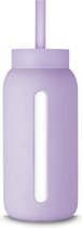 Muuki Lounge Straw + Cap | Herbruikbaar Siliconen Rietje Met Drukvaste Dop | Exclusief fles | Pastel Lilac (Compatibel Met Muuki Daily Bottle 720ml)