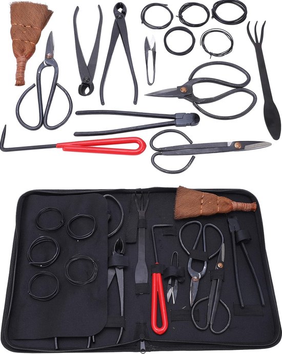 Bonsai gereedschap set (16-delig )- Bonsai gereedschap kit - Bonsai boompje verzorgingskit - Tuingereedschap - Bonsai schaar - Bonsai Concave Takkensnijder - Bladsnijder -Tuinbenodigdheden van Merkloos	 — afbeelding 2