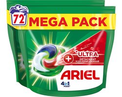 Ariel 4in1 Wasmiddel Pods + Ultra Vlekverwijderaar - 72 Capsules