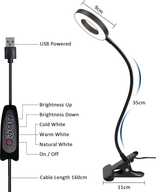 Leeslamp - Leeslampje - Led-leeslamp voor bij het bed | bol