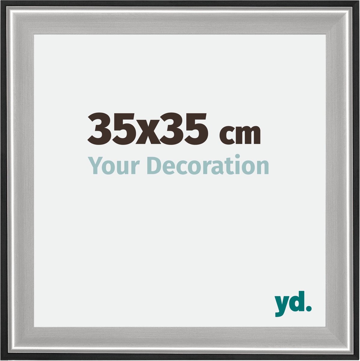 yd. Your Decoration - Fotolijst 35x35 cm - Hout - Zwart Zilver Gepolijst - Birmingham