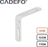 CADEFO wandsteun voor gordijnrails - 6 cm - METAAL - WIT - 2 stuks