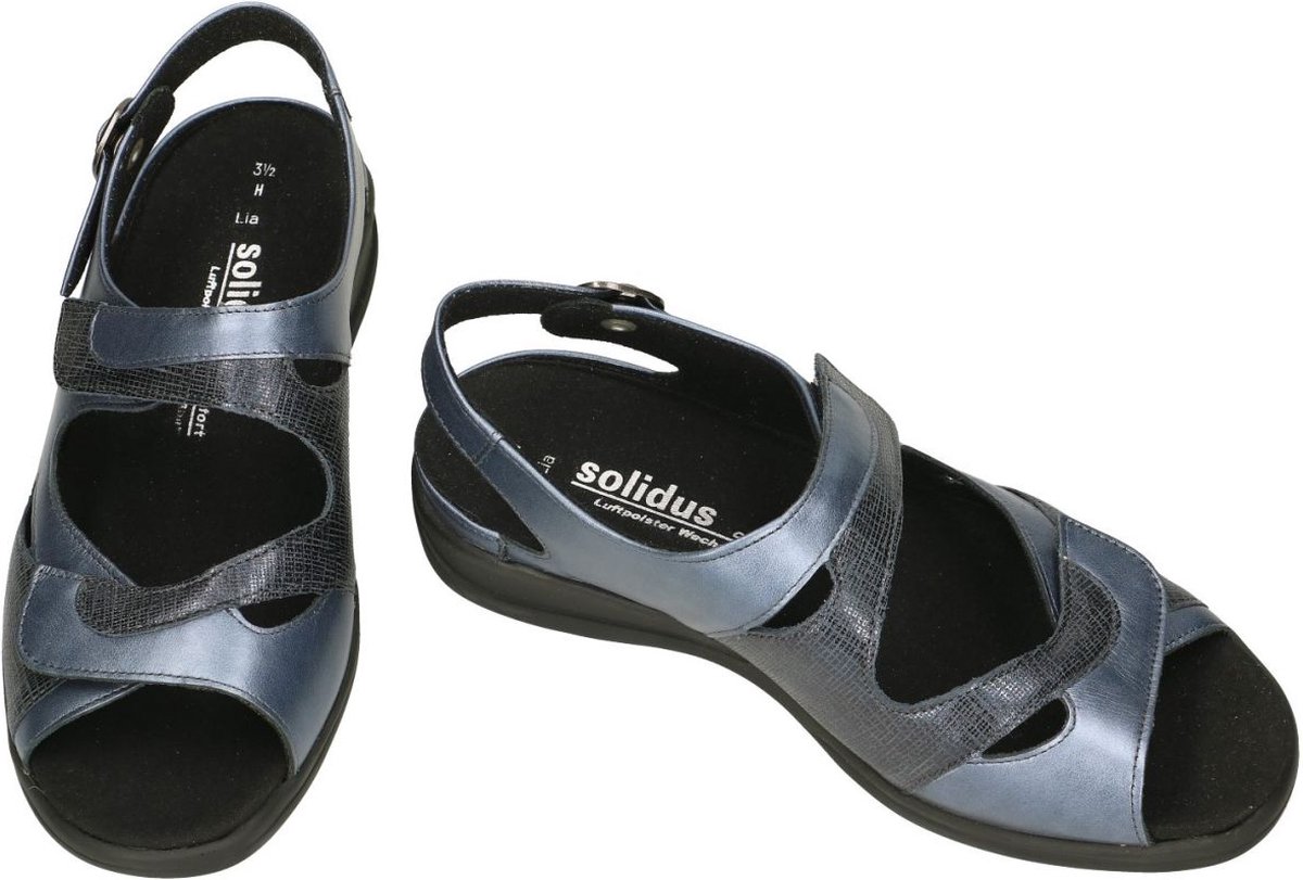 Solidus -Dames - blauw donker - sandalen - maat 36.5
