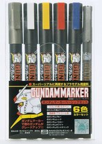 Mrhobby - Gundam Marker Basic 6 Color Set (Mrh-ams-105) - modelbouwsets, hobbybouwspeelgoed voor kinderen, modelverf en accessoires