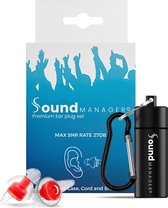 Soundmanager - Earplugs - Oordoppen - Geluiddempende oordopjes - Sleep Plugs - Sleepbuds - Partyplugs - SNR: 27 dB - Geschikt voor Festival, Slapen, Muziek en Motorrijden
