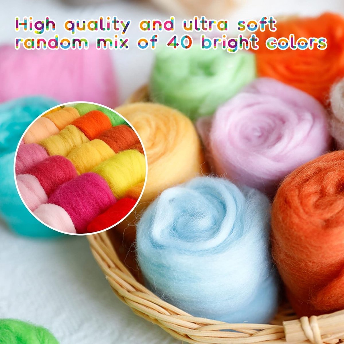 30 kleuren wolschilderset starterset voor handspinning - doe-het