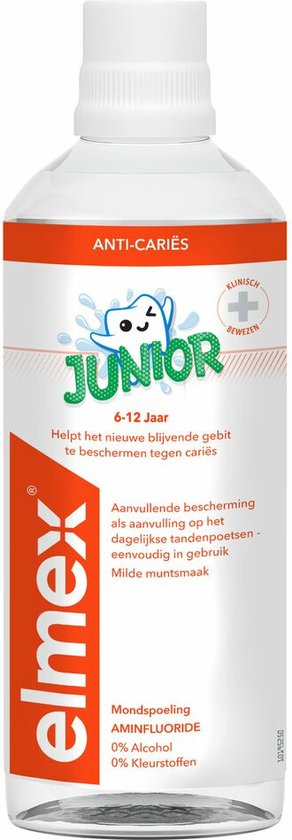 Elmex Junior Tandspoeling / Mondspoeling (5-12 Jaar) 6 x 400 ml Voordeelverpakking