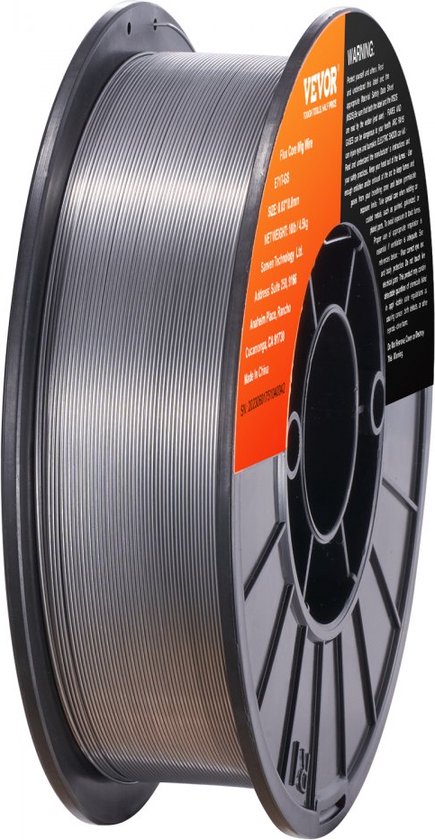 VEVOR 1 rol gevulde draad E71T-GS 0,9 mm 4,5 kg MIG/MAG lasdraad 200 mm