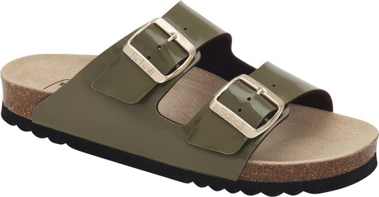 SCHOLL JOSEPHINE PatSynth-W Dames Muiltjes - Khaki - Maat 39