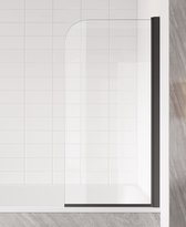 Badplaats Badwand Torino 90 x 140 cm - Zwart - Badscherm Draaibaar 5 mm dik - Veiligheidsglas