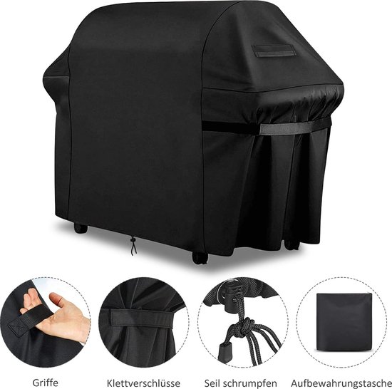 Barbecuehoes, weerbestendig, Oxford-stof, grill, afdekhoes, gasgrill, afdekking, waterdicht, stofdicht, beschermhoes, kap, afdekzeil, scheurvast, BBQ-hoes (147 x 61 x 117 cm